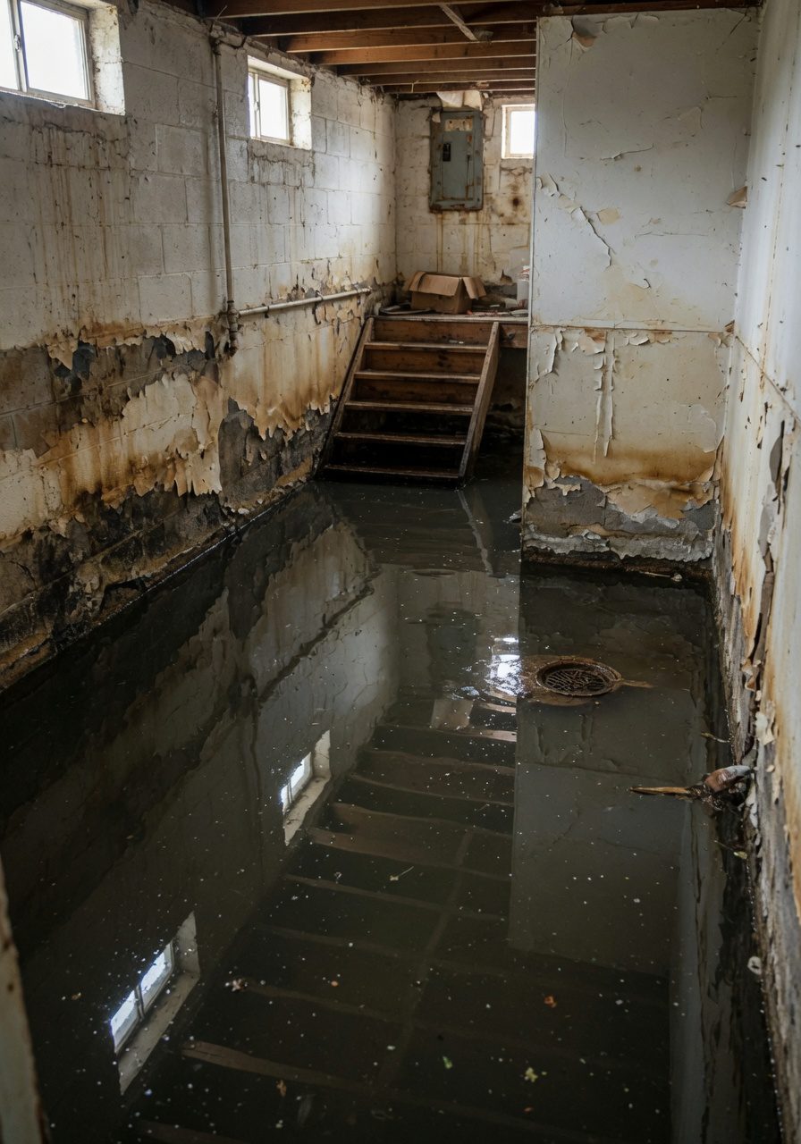 Basement flood cleanup